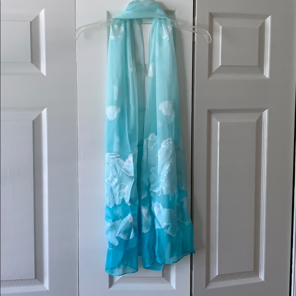 Blue ombré silk scarf